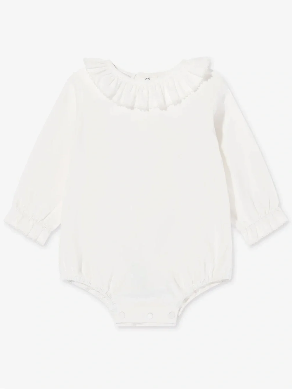 Pink Knit Overall with White Ruffle Bodysuit